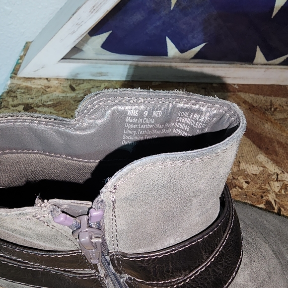 SONOMA Women's Ankle Boots Side Zip, Buckle (Gray Black) - SIZE 9 - Picture 8 of 8